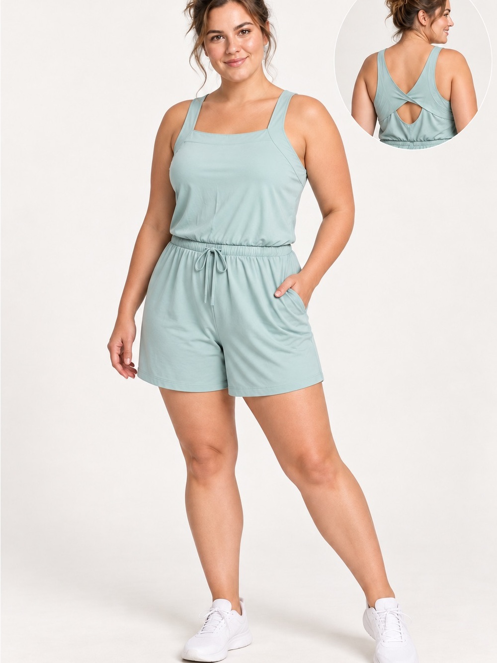 All in Motion Sage Green Athletic Romper Women’s XL
